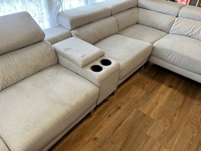 Couch with stains
